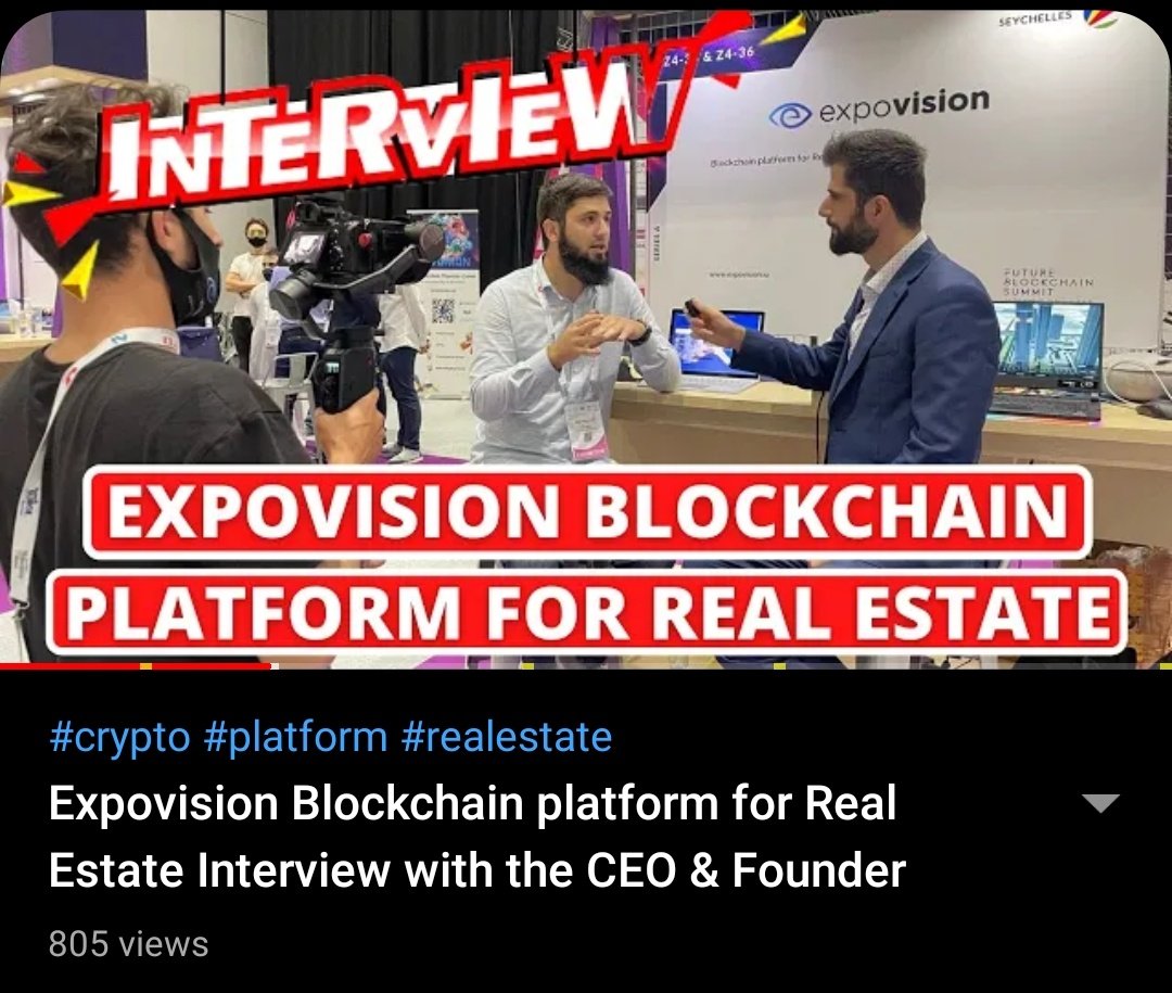 expovision_io's tweet photo. Watch our interview from @GITEXTechWeek with @gandreou007 😉

On #GITEX2021 exhibition we presented our blockchain platform Expovision for buying real estate for cryptocurrency. Also we talked about our own crypto — EXPO tokens.
Link: https://t.co/YNYQbYsyQS

#ExpovisionIO #EXPO https://t.co/yQjbd526MK