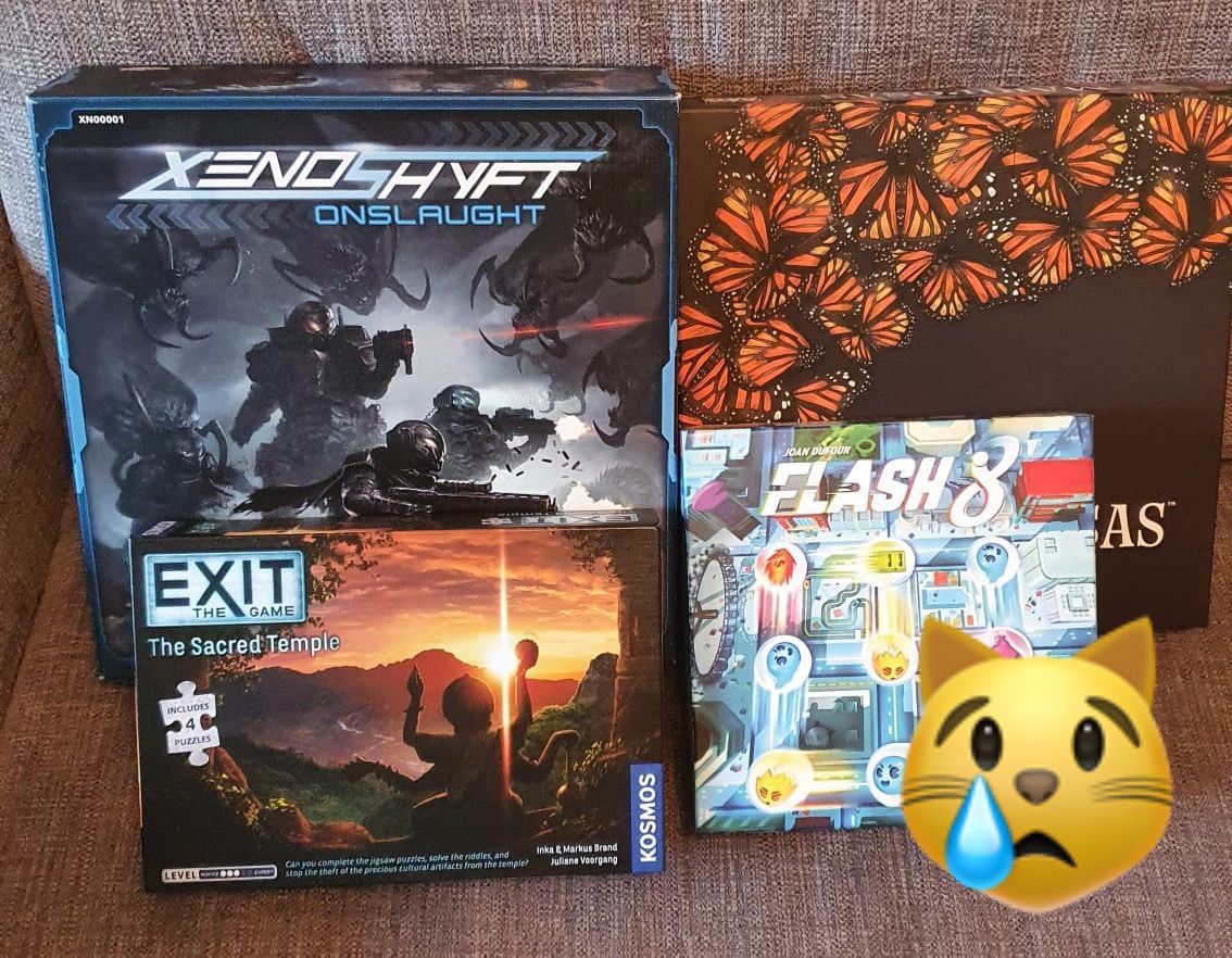 game_shelf's tweet photo. We went out to play games twice this week (😦) so had less focus on our own collection. Our #keeporcull progress was still respectable though.
Percentage of collection played: 80%
Percentage of played games culled: 44%
Here’s this week’s keep and cull piles. https://t.co/7ijF3w2pXr