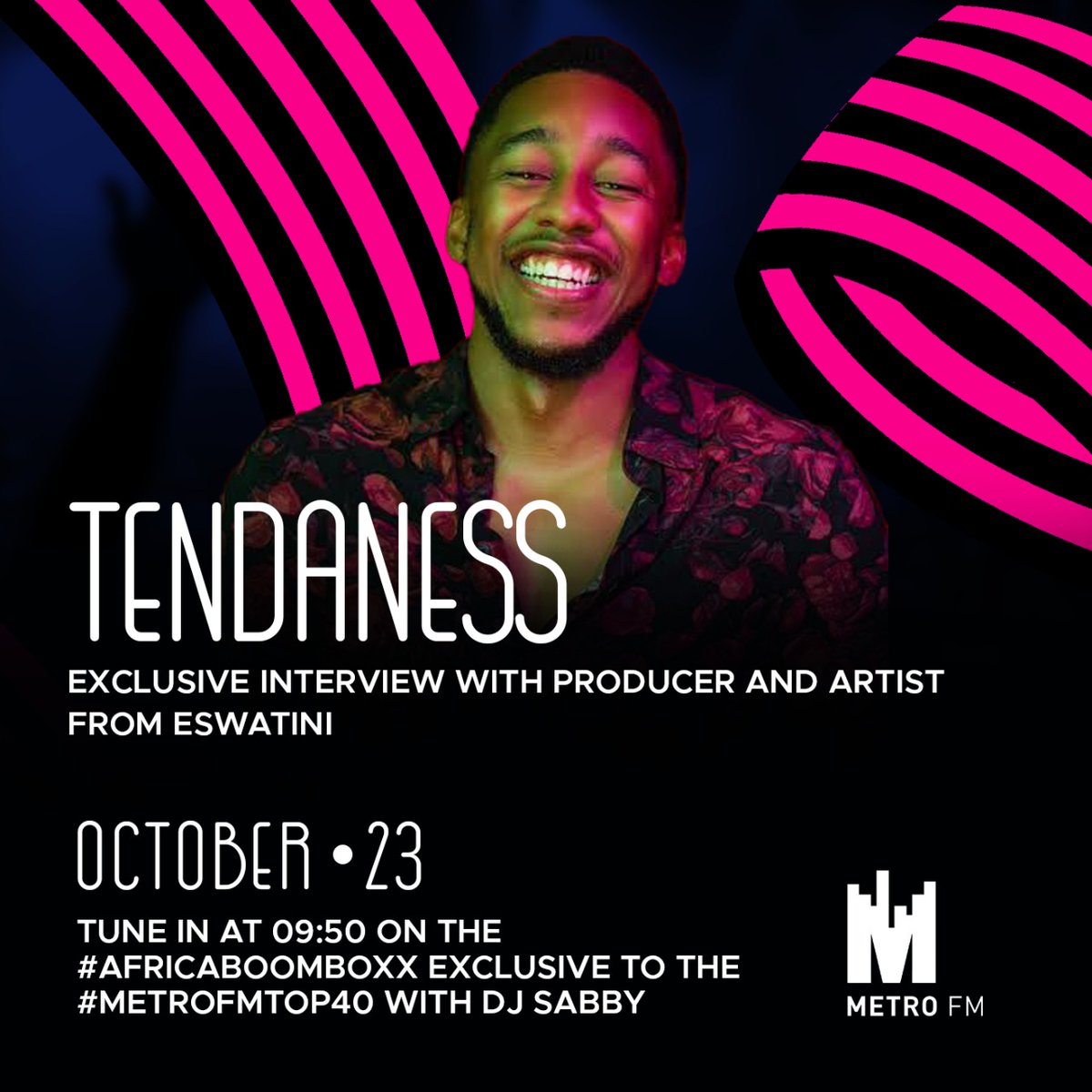 SabbyTheDJ's tweet photo. @tendxness in the cut! Tune in now @METROFMSA #MetroFMTop40 https://t.co/f5YGsJQx2W
