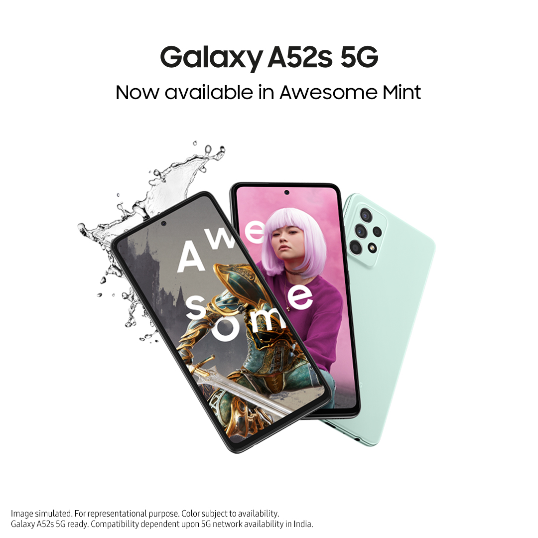 #GalaxyA52s5G in Awesome Mint