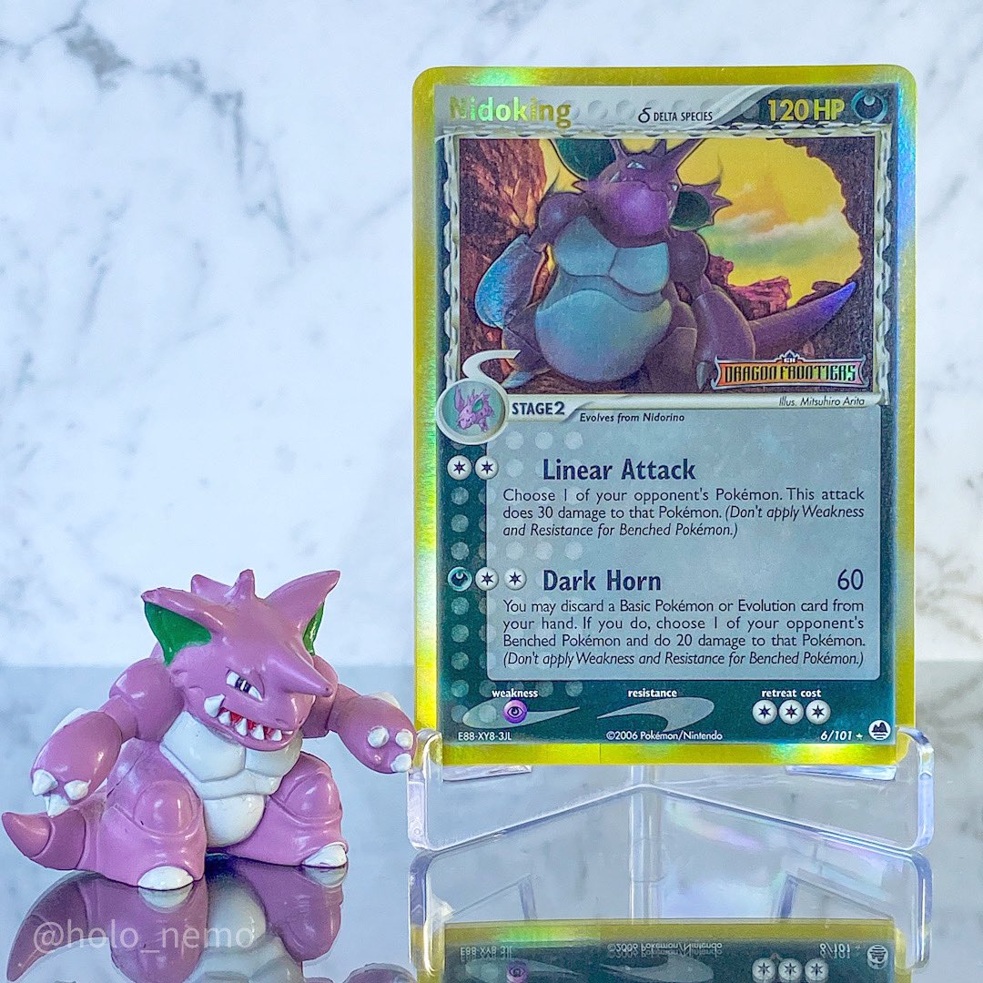 HoloNemo's tweet photo. Nidoking Delta Species | ex Dragon Frontiers

Lookin’ real mad 😠

#pokémon #pokemontcg https://t.co/yCpMxbET0F