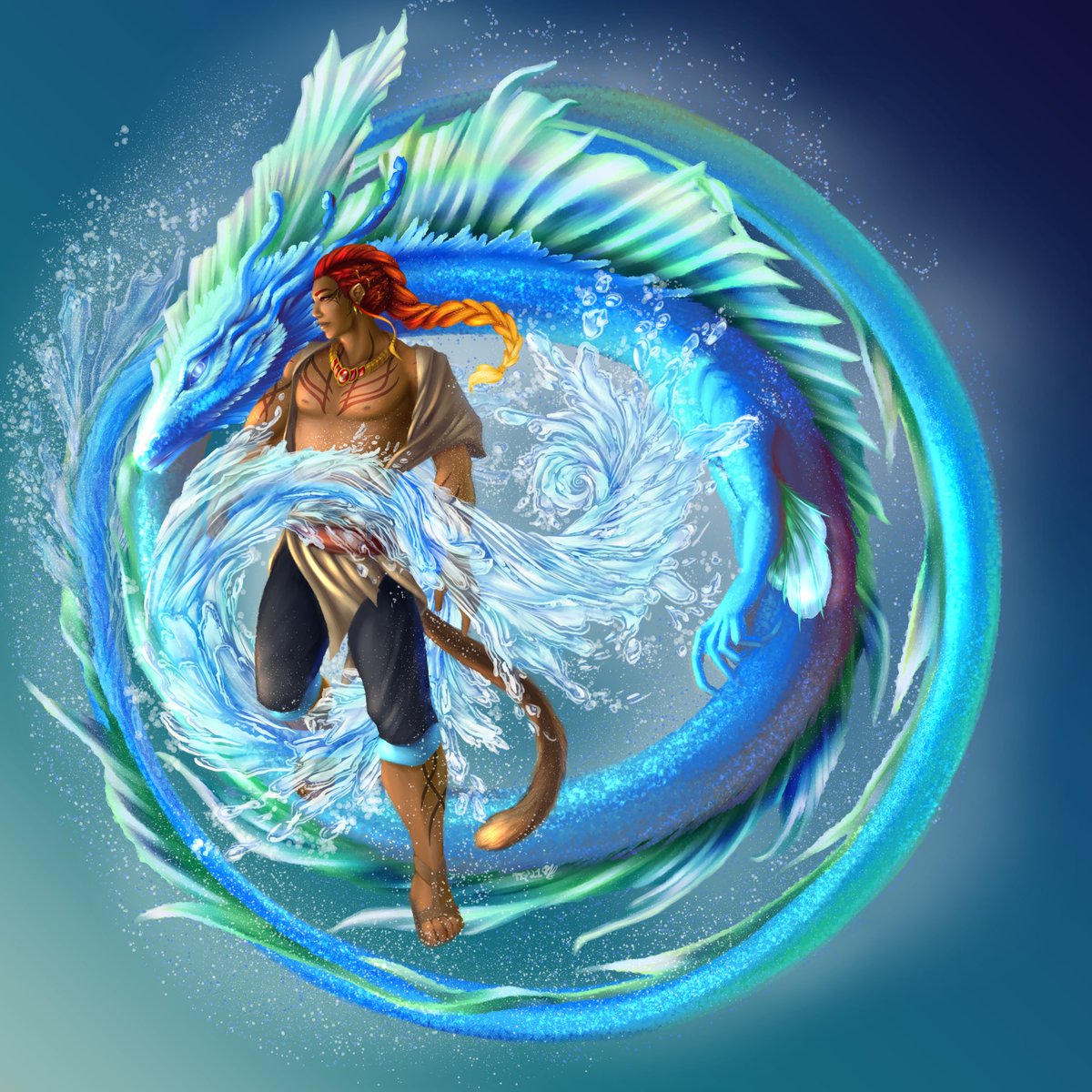 sheepdoesarts's tweet photo. Wanna see a 14 year redraw? 

I have no pride to damage by showing this old abomination but hey, I redrew it. "Summoning the Rain Dragon". https://t.co/ESKyW79NOV