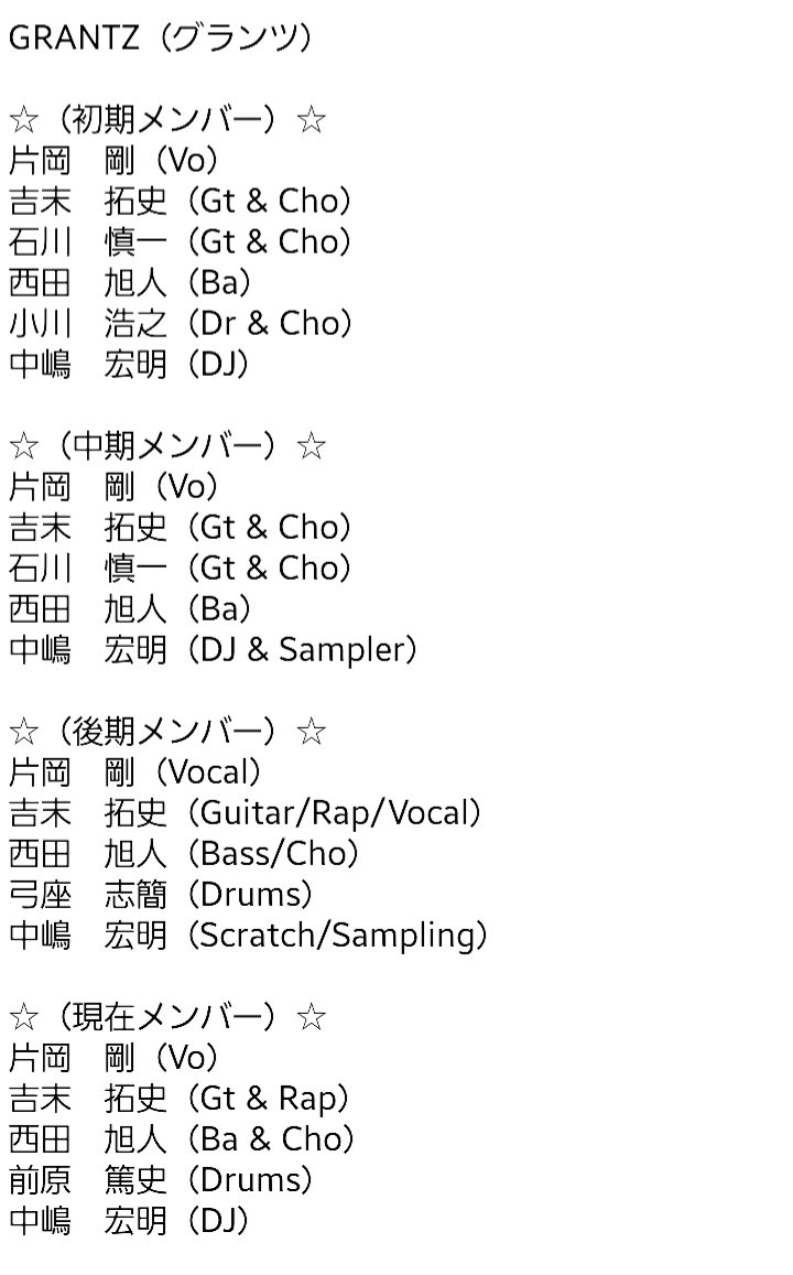 マンウィズの前世とされるバンド｢GRANTZ｣ 2001年結成当初は六人組だっ