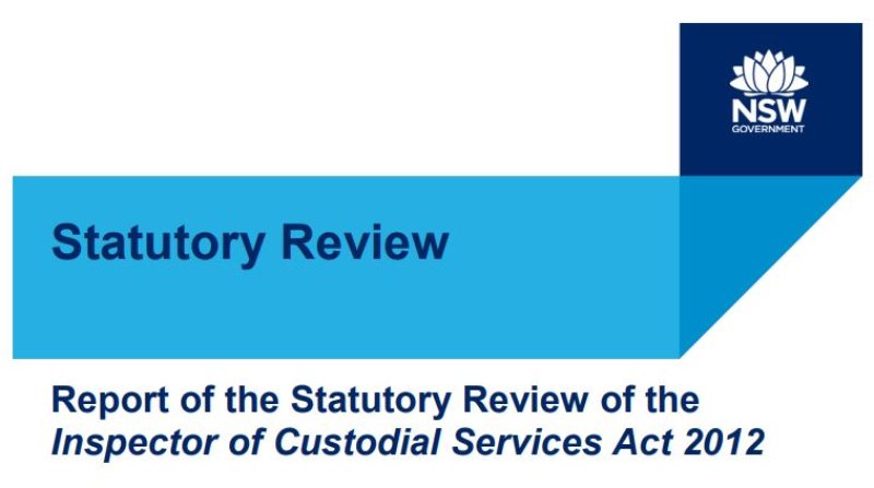 PrisonersUnion's tweet photo. Report of the Statutory Review of the Inspector of Custodial Services Act 2012 >> https://t.co/e5FIyjUKlI - Tabled on Wednesday, 20 October 2021. #nswpol #DCJ #CorrectiveServices https://t.co/XgD0DFrIit