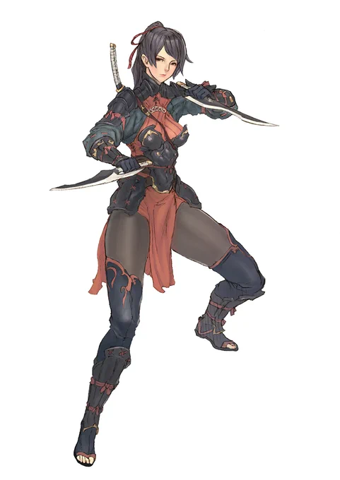 昔描いたキャラを世界観に合わせてリメイクしました。どう和っぽくするかの実験です。 