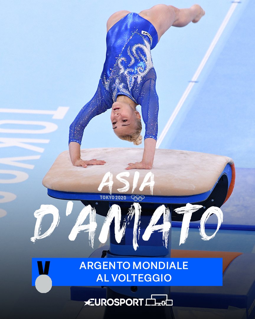 Eurosport_IT's tweet photo. 🥈 ASIA D'AMATO ARGENTO MONDIALE! 🥈

Che sabato ragazzi, dopo Bartolini è Asia D'Amato a prendersi la medaglia, argento al volteggio. È la seconda italiana a conquistare una medaglia iridata nell'individuale dopo Vanessa Ferrari 😍🥈🇮🇹

#Ginnastica #Kitakyushu2021 https://t.co/PAVM5TRPgj