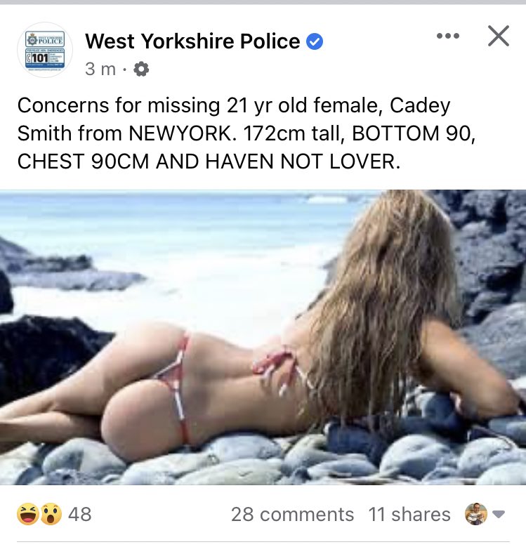 DanielWalls91's tweet photo. Someone’s hacked @WestYorksPolice’s Facebook page 😩😂

#WestYorkshirePolice #Hacked #Facebook #Leeds #WestYorkshire #Yorkshire https://t.co/2MmVek3IJO