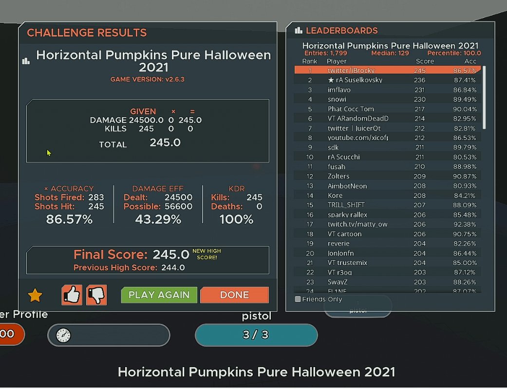 iBrocky_'s tweet photo. im still not done i want 250 :) @kovaaks #kovaakshalloween2 https://t.co/DBg3POVerb