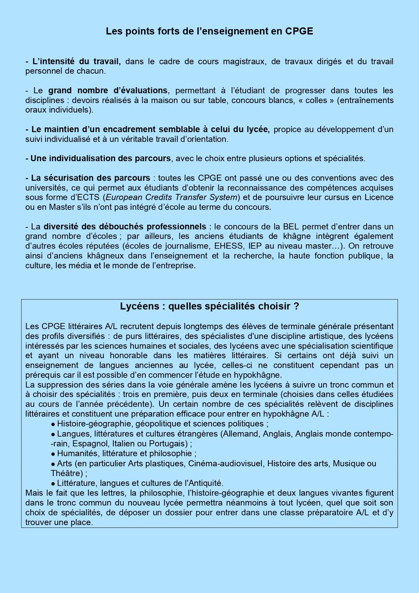 PhPrudent1's tweet photo. Pour les élèves de terminale intéressés par une prépa littéraire A/L, vous trouverez ci-dessous une plaquette conçue pour vous par l'APPLS (https://t.co/42ttPEAOAu pour plus d'infos). N'hésitez pas à lire, diffuser et poser des questions, y compris sur ce réseau ! #APPLS https://t.co/mAewseFPWo