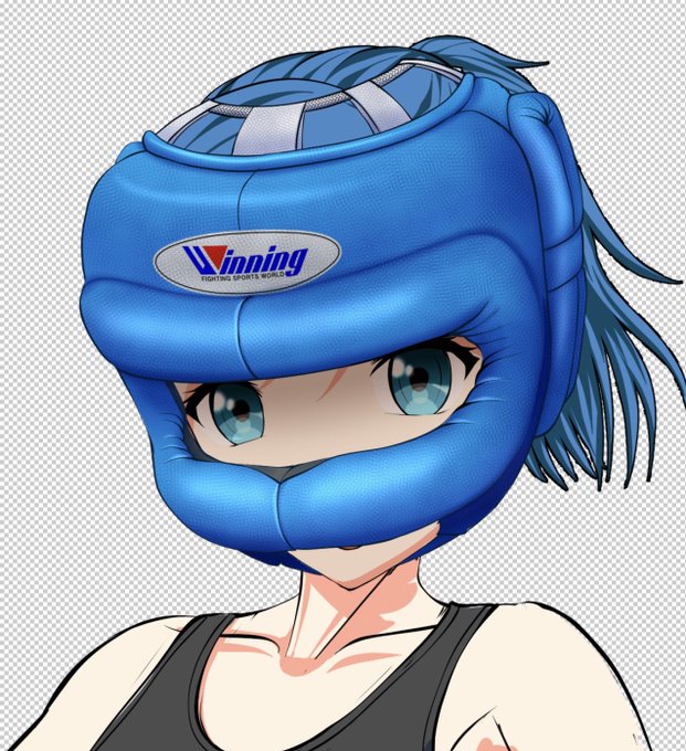 約2年ぶりにフルフェイスのヘッドギア描きましたφ(^o^) 