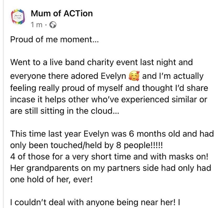 action_mum's tweet image. 1/2 Feeling the discomfort and doing it anyways in order to live true to my values …

#ACT #acceptanceandcommitmenttherapy #maternalOCD #mystory #Birthtrauma #PTSD #survivor #pandemicbaby #mumofACTion #comingoutofthecloud #proudofme #unspokenwomanhood