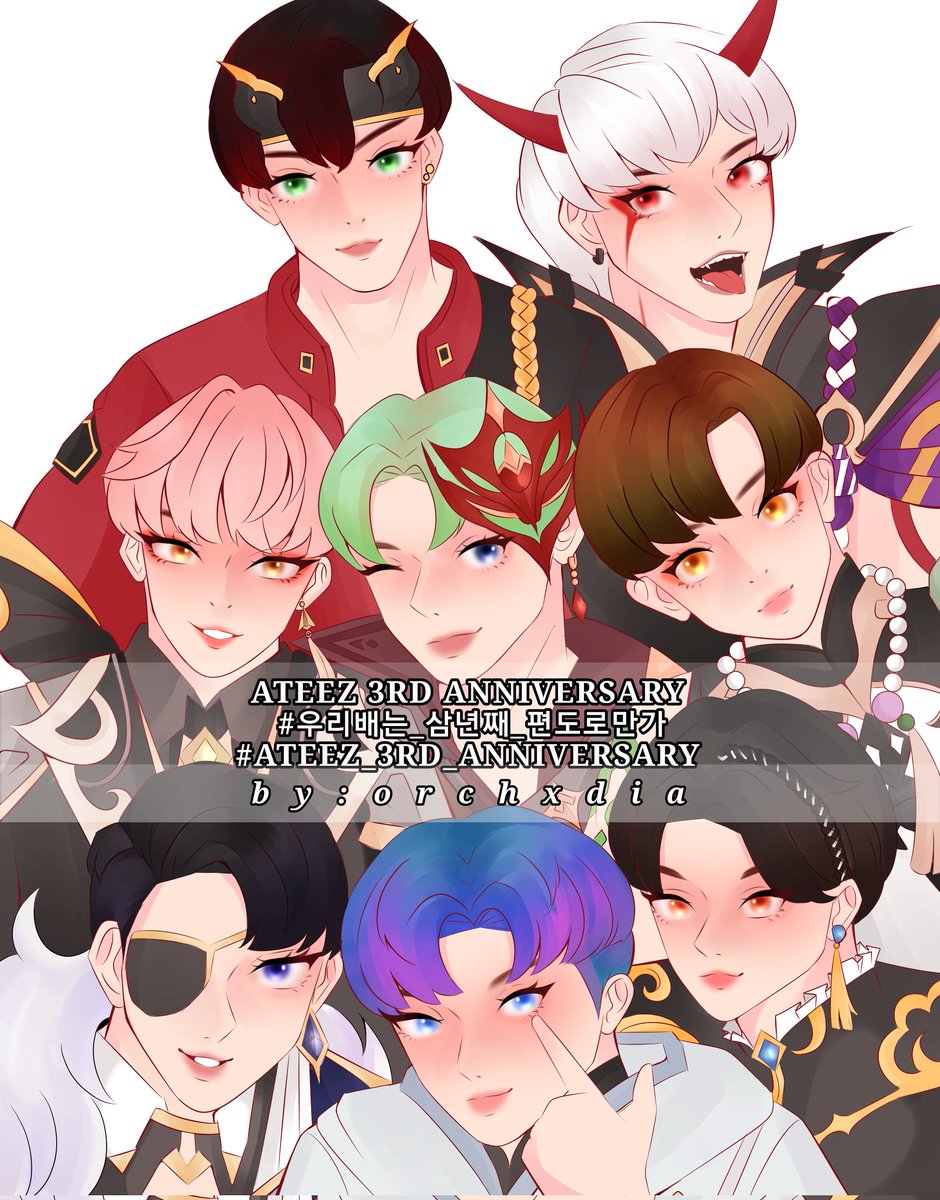 orchxdia's tweet photo. #ATEEZx #原神 
special present from me to celebrate ateez's third anniversary 🥳
 
#우리배는_삼년째_편도로만가
#ATEEZ_3RD_ANNIVERSARY #에이티즈 https://t.co/t3SR9lX6bJ