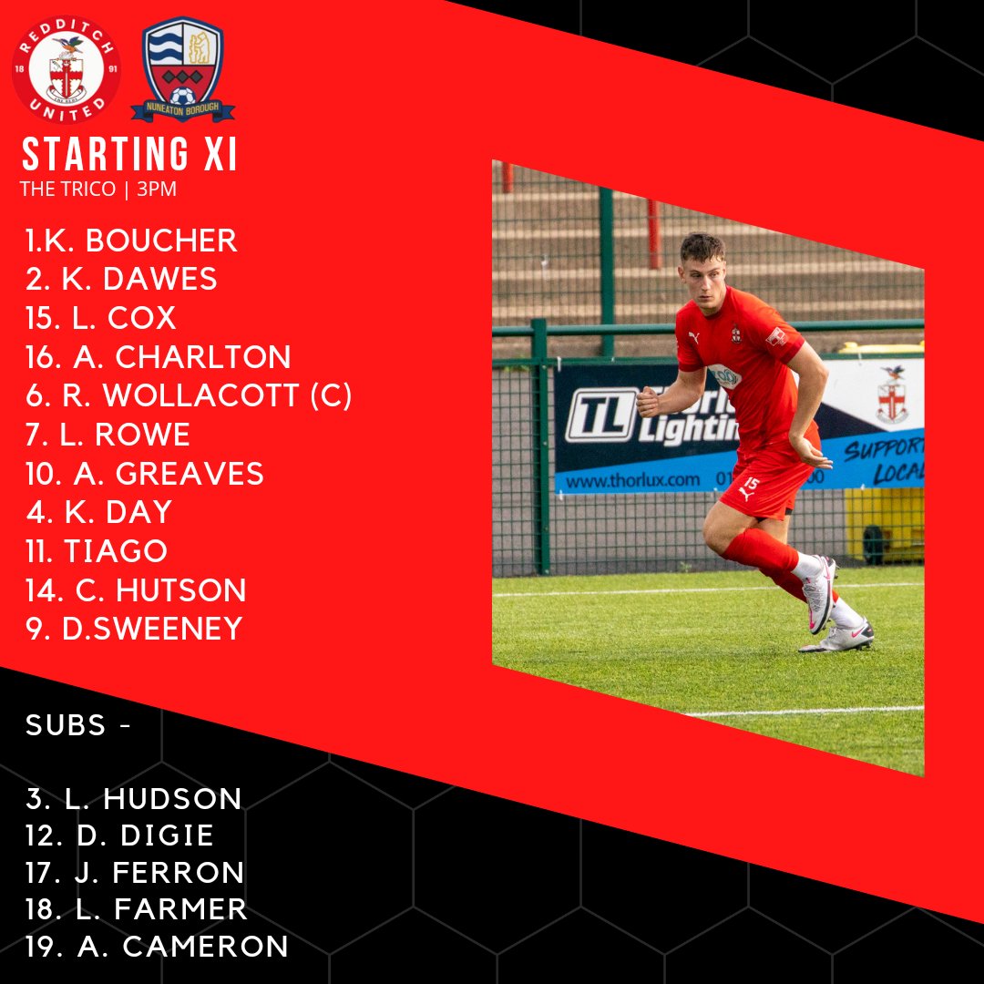 ⚽ LINEUPS!
Today's starting XI against <a href="/NuneatonBoroFC/">Nuneaton Borough FC</a>!
👀 Two potential debuts too as Farmer &amp; Cameron start from the bench!

#UnitedForAll
#PaintTheTownRed