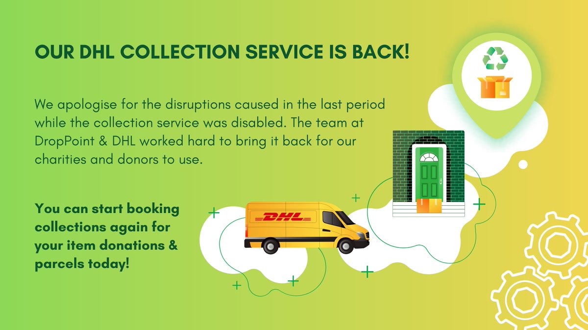 DropPointHQ's tweet image. Were you previously having trouble placing collection orders? The good news is the collection service is back and running!

You can start booking collections again for your item donations &amp;amp; parcels.

#charity #donate #affordable #collection #donation #charitable