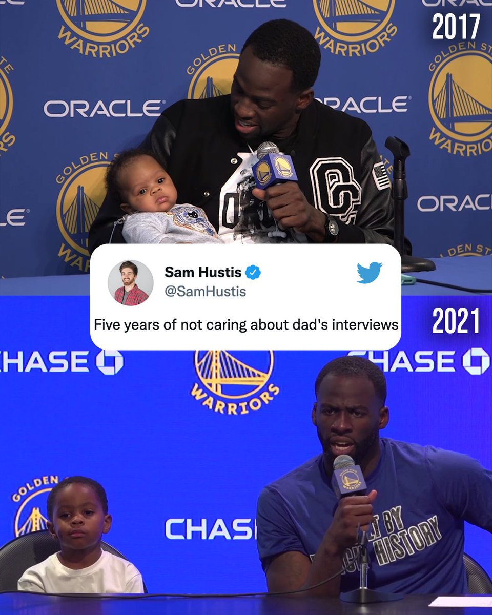 espn's tweet photo. Draymond's son is still not impressed 😂❤️

(via @SamHustis) https://t.co/ewybsuIciz