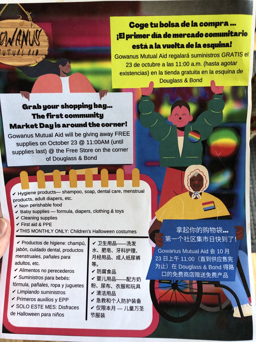 BrooklynAid's tweet photo. Community Market Day today at the Gowanus Free Store, corner of Douglass &amp; Bond 11AM onwards. Gowanus Mutual Aid will be giving away much needed supplies. See list &amp; details ⬇️⬇️⬇️⬇️ Pass it on! https://t.co/TBefznMuAU