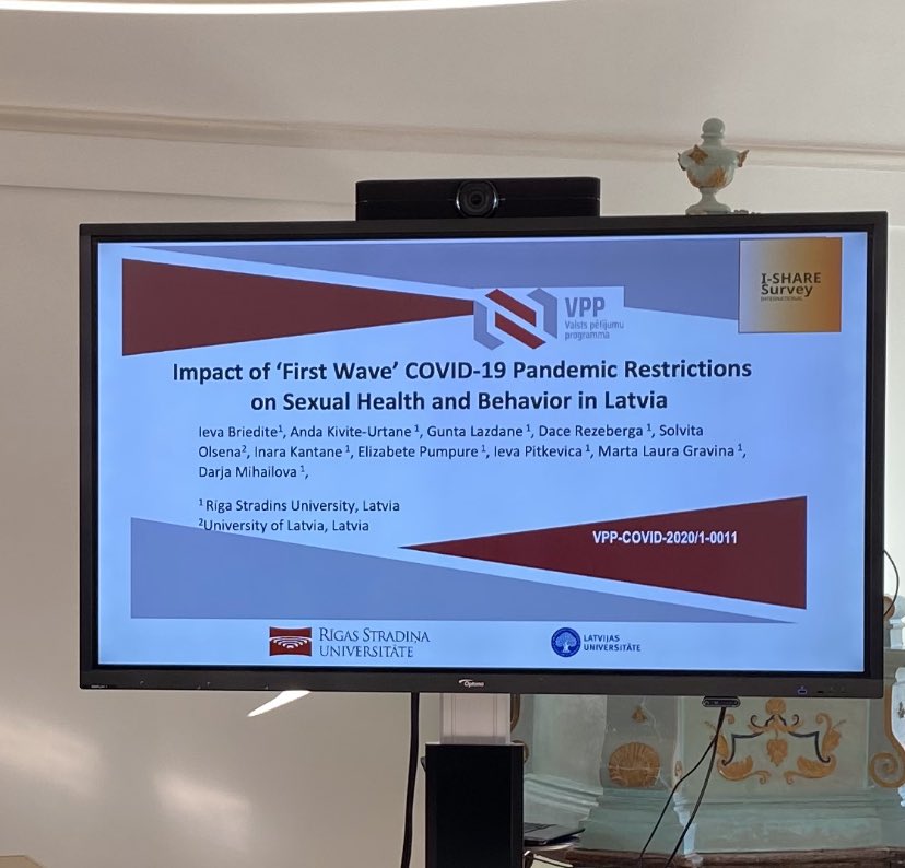 ESMN_COST's tweet photo. And last but not least we have Leva Briedite telling us about the impact of COVID on sexual behaviour in Latvia. #I-SHARE study #ESMN 4th symposium @dr_wardsam @Charm_Aine_Borg @djilaniek @MGreilSoyka https://t.co/dpuEHczt3y