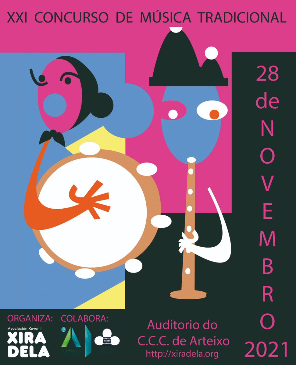 Xa está aquí a XXI edición do noso concurso de música tradicional !!🎉
Na nosa web podedes atopar as bases para participar, animádevos comeza de inscrición este luns😊.

Esperamos vervos e oírvos a todas e todos 🎶😉 
#DACC #deputaciondacoruña #xiradela #Cultura #CulturaSegura