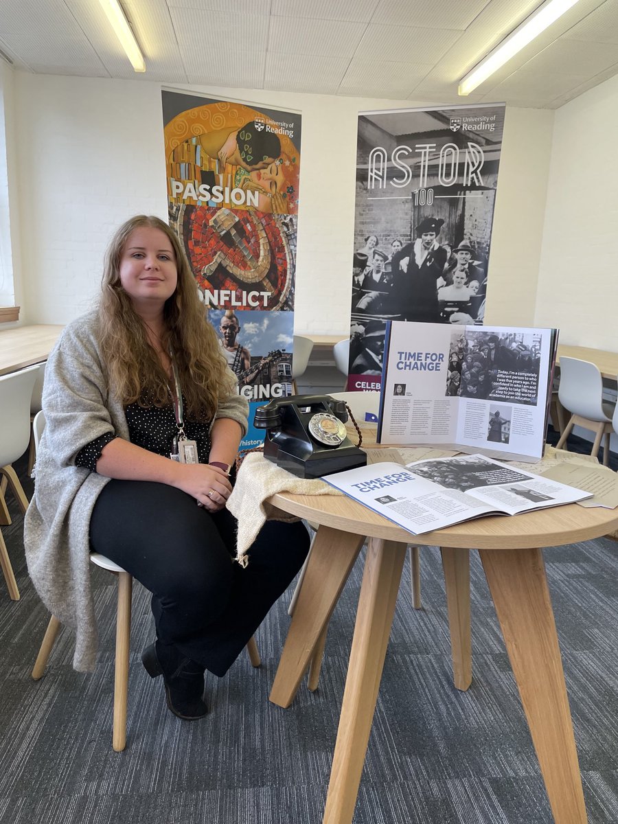 Jacqui1918's tweet photo. Come and meet @abbie_tibbott in real life popping out of the @UniRdg_History brochure #Astor100 https://t.co/neyrh1wCme