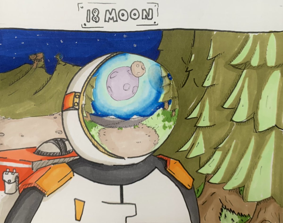 BrookScribble's tweet photo. #inktober2021 #day18 and the prompt is #MOON
A unique view on an uncharted planet.
#inktober #ink #inktober2021day18 #drawing #doodle #planet #scifi #explore #arctain #scribblebrook #moons #underthemoons #colour #promarker https://t.co/TLdJIBpq88