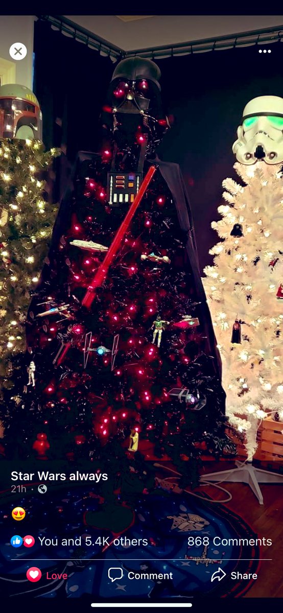 EriiNad's tweet photo. Excuse me while I start googling black Christmas trees because I need a vader tree 😂🖤 #sorrymomanddad #starwars #nerdalert https://t.co/xatZCBaE0n
