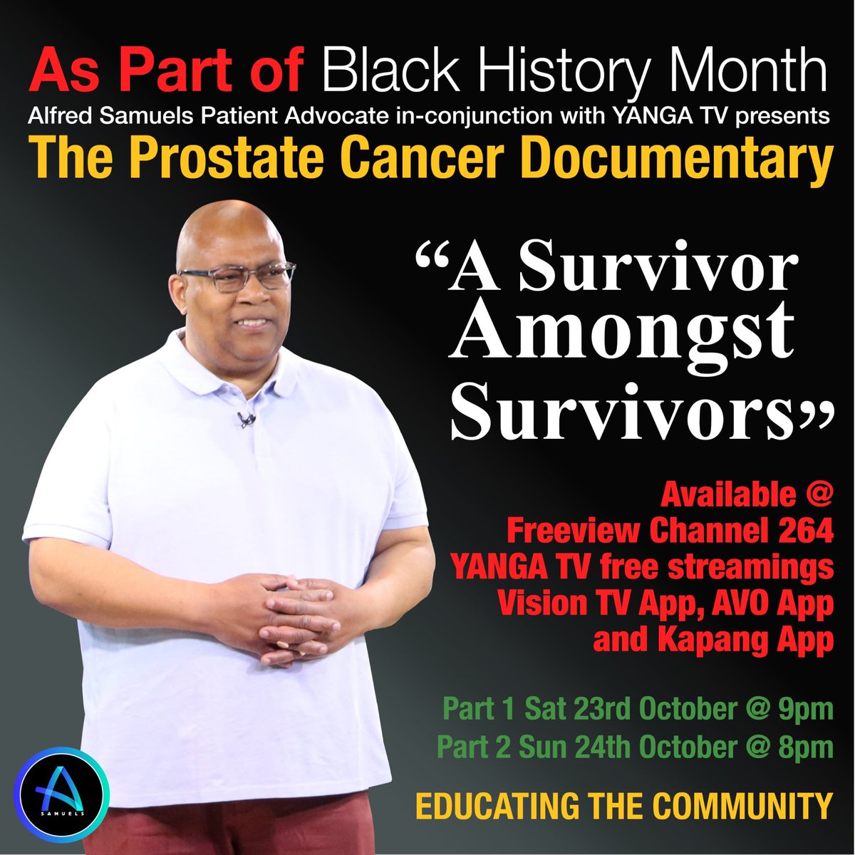 Please watch Alfred’s documentary on Prostate Cancer awareness. <a href="/accsamuels/">alfredsamuels</a> <a href="/CR_UK/">Cancer Research UK</a>