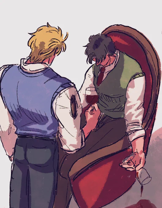お題:🍷
 #ディオジョナ版深夜の真剣お絵描き60分一本勝負 