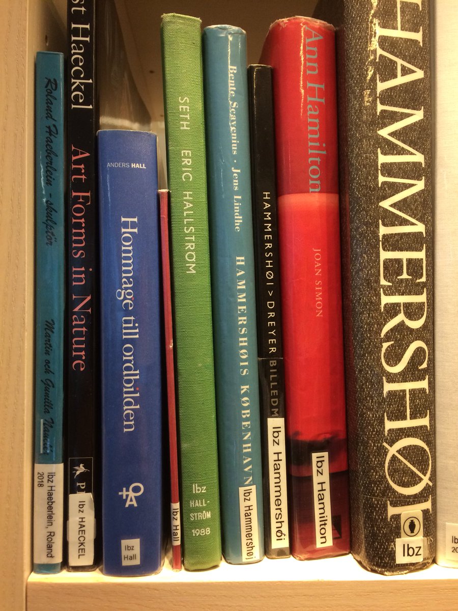 EvaMariaHall's tweet photo. På konsthyllan på Göteborgs stadsbibliotek. 

Far och dotter, pärm mot pärm. 

#AndersHall
#MariaHall
@stadsbibliotek https://t.co/ZYnJsWxjho