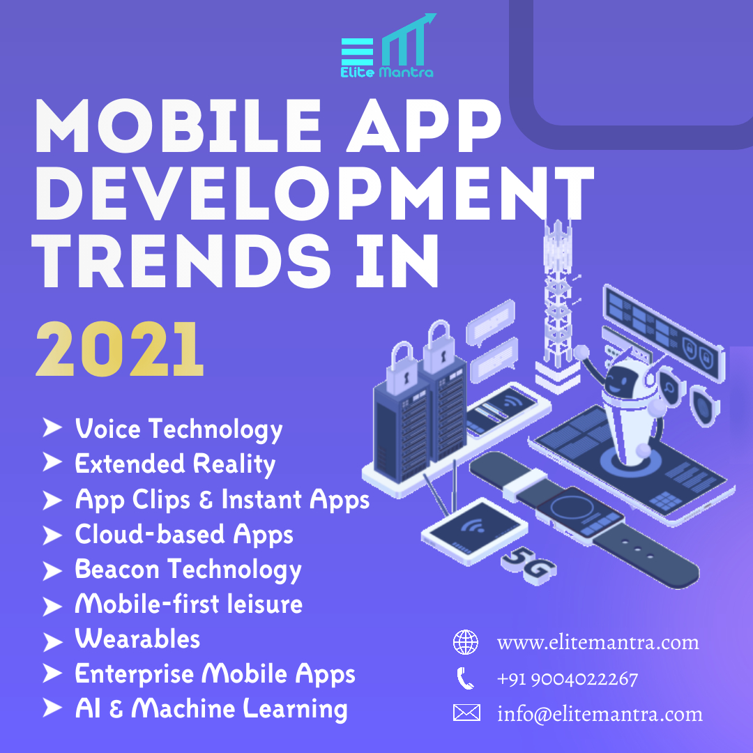 EliteMantra's tweet image. The world of mobile phones is pushing the boundaries of innovations and surpassing itself each time.
Here is a look at the mobile app development trends in 2021

#mobileappdevelopment #appdevelopment #appdevelopmenttrends2021 #cloudapps #beacontechnologyapplication #elitemantra