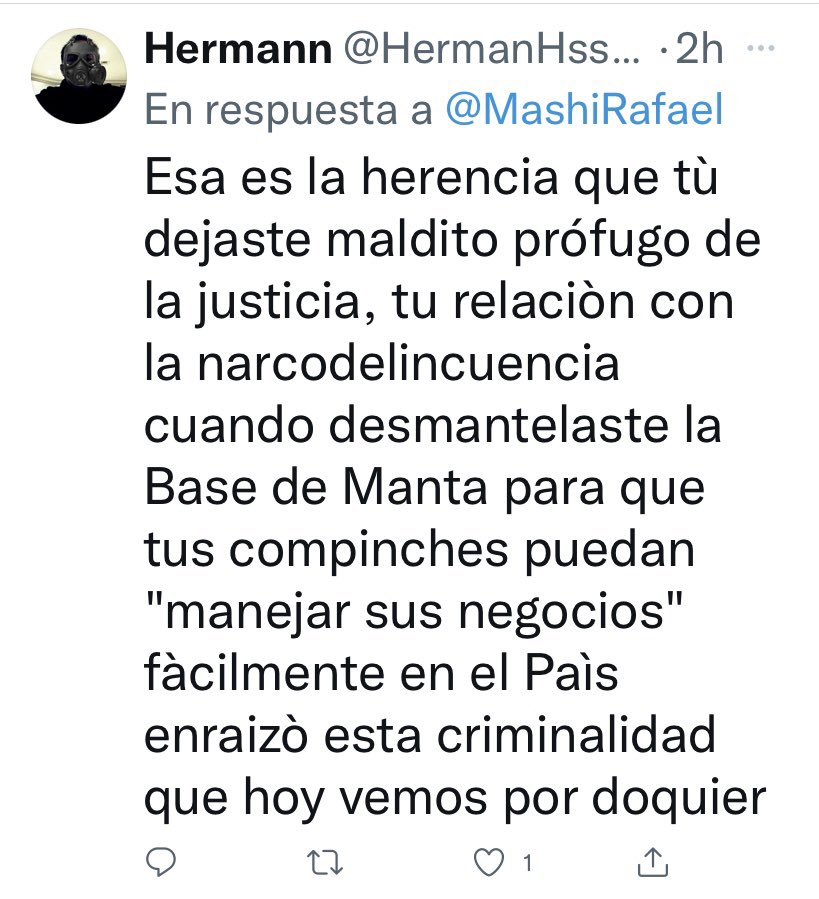 MashiRafael's tweet photo. 👇🏼Algunas respuestas a mi tuit por asesinato de Alex Quiñónez
Jamás se han retirado radares ni hecho leyes “pro delincuente”
Convertimos 🇪🇨 en 2do. país más seguro de la región
La verdad ya no importa. Sembraron fanatismo, y hoy cosechan odio y estupidez
¡Qué te hicieron, Patria! https://t.co/bRnVkCY658