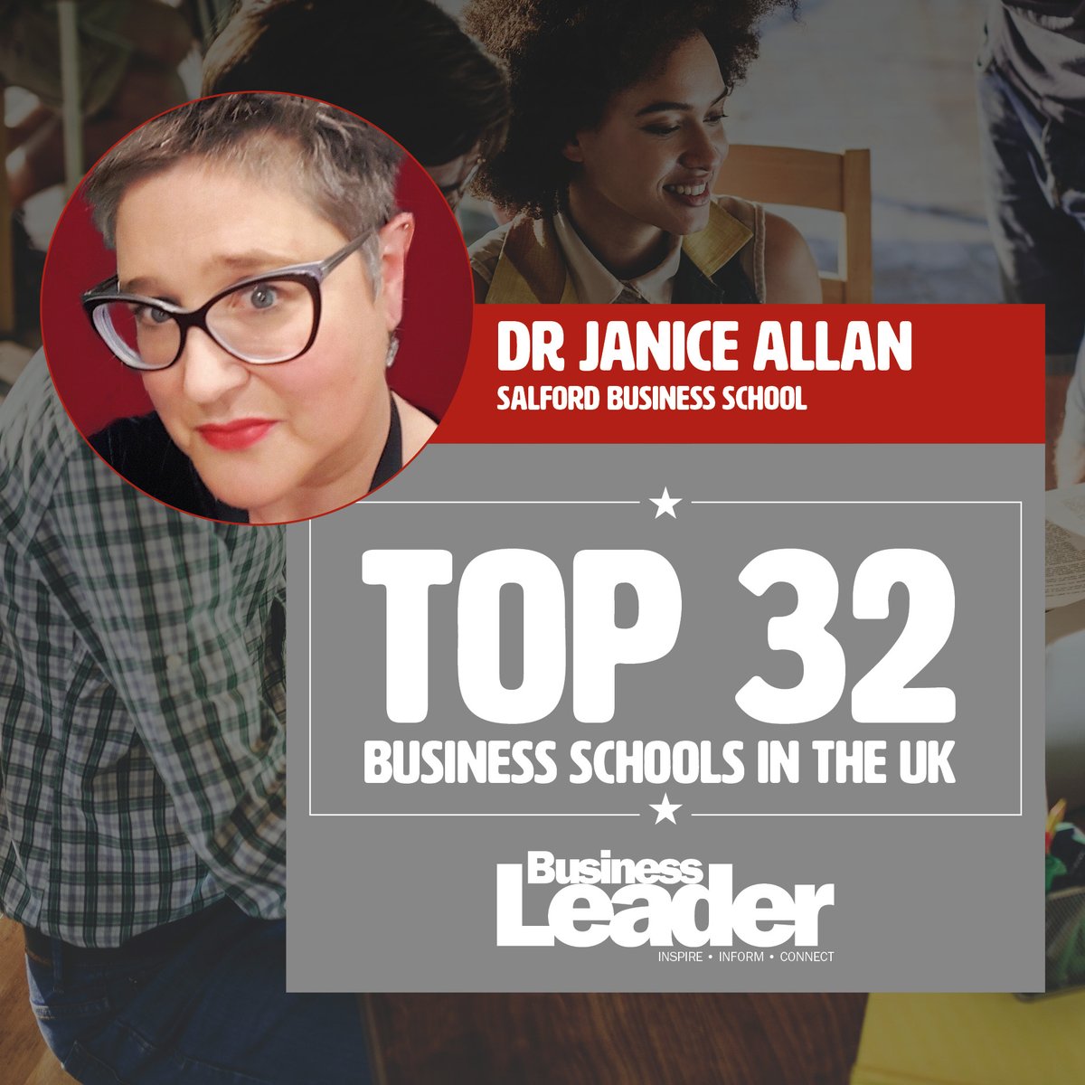businessleader's tweet photo. 🎓 We've profiled the UK's leading business schools and the senior figures who run them.

Congratulations to Dr @JaniceAllanSUni, of @salfordbizsch for featuring in our latest #BLTop32! 🎉

You can view the full #BLTop32 list here 👉 https://t.co/j8xCb8RbpO https://t.co/R14C7ZnMLf