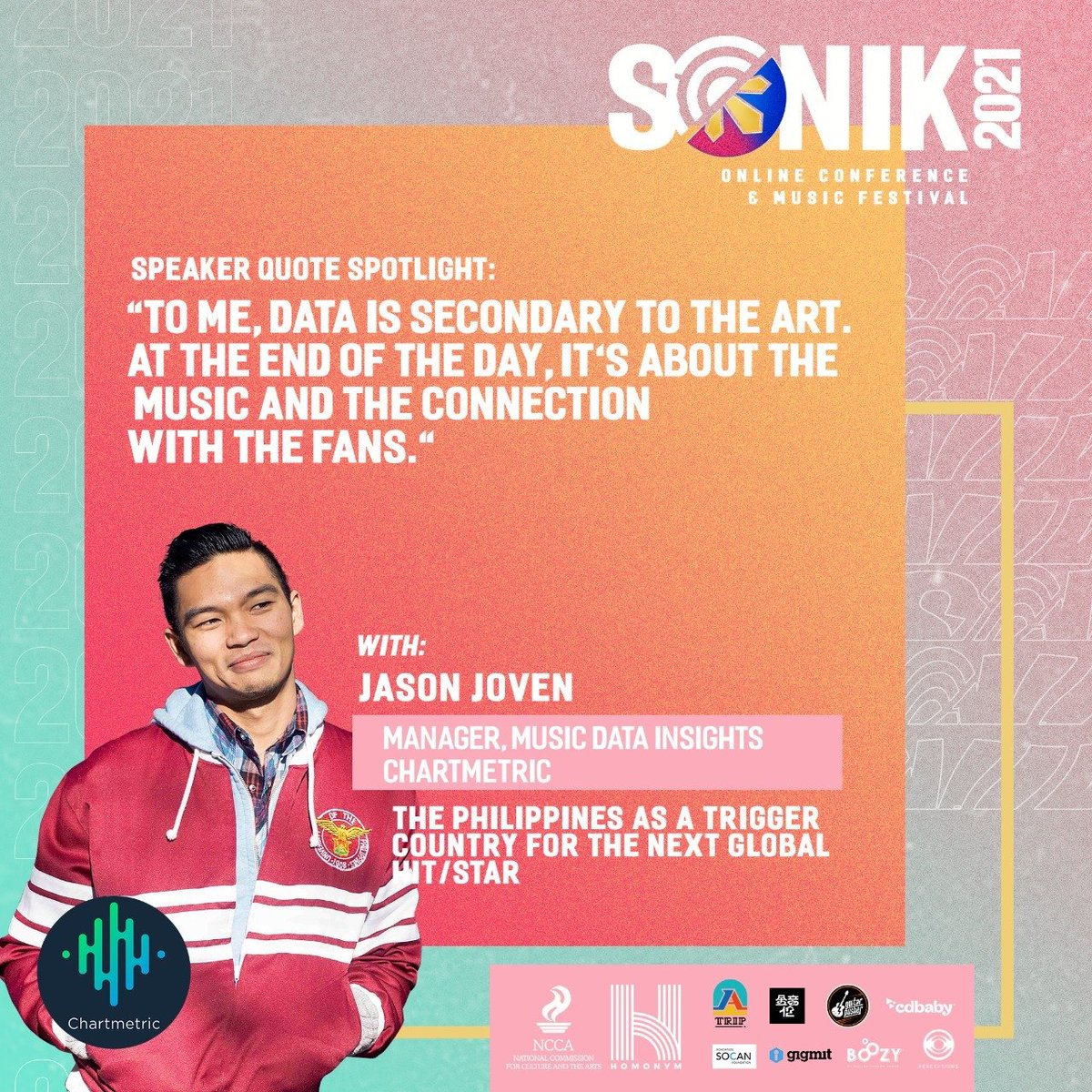 Data is secondary to the art. 

One of the most memorable quotes of #SonikPH2021! 👏

#PhilippinesRising
#MusicConference
#MusicFestival