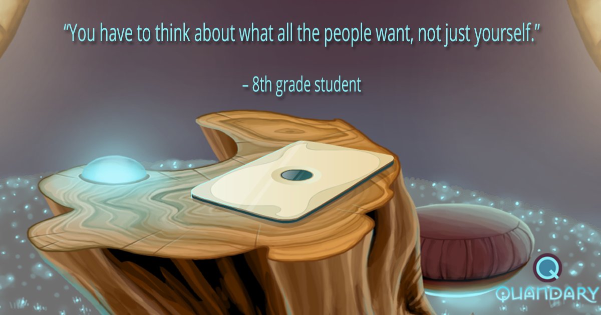 Thinking of others, taking their perspectives, gathering information -- all of these are part of Quandary's gameplay experience. #empathy #SEL #leadership #distancelearning #gbl #games4ed #edtech