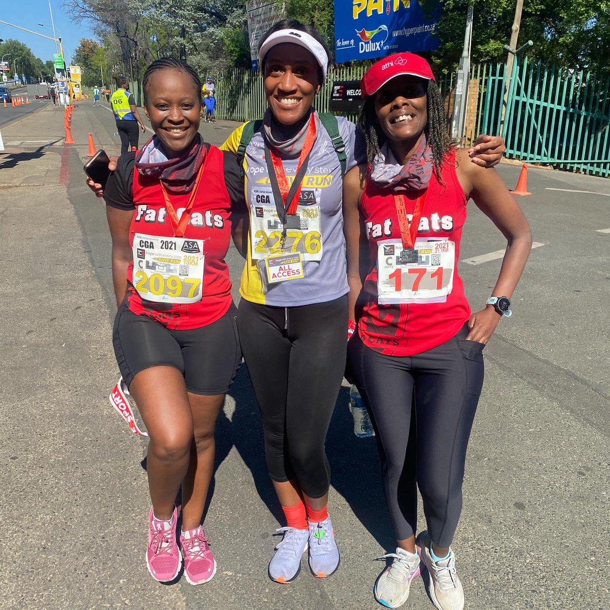 We had fun at the Crave run this morning 🏃🏾‍♀️🏃🏾‍♀️🏃🏾‍♀️
#CraveRun
#MoveTheNation
#runandchange
#onsouthafricaambassador
#fatcatsac #redskippa❤️
#RunningWithTumiSole
#FetchYourBody2021
#fatcats10kvirtualrace