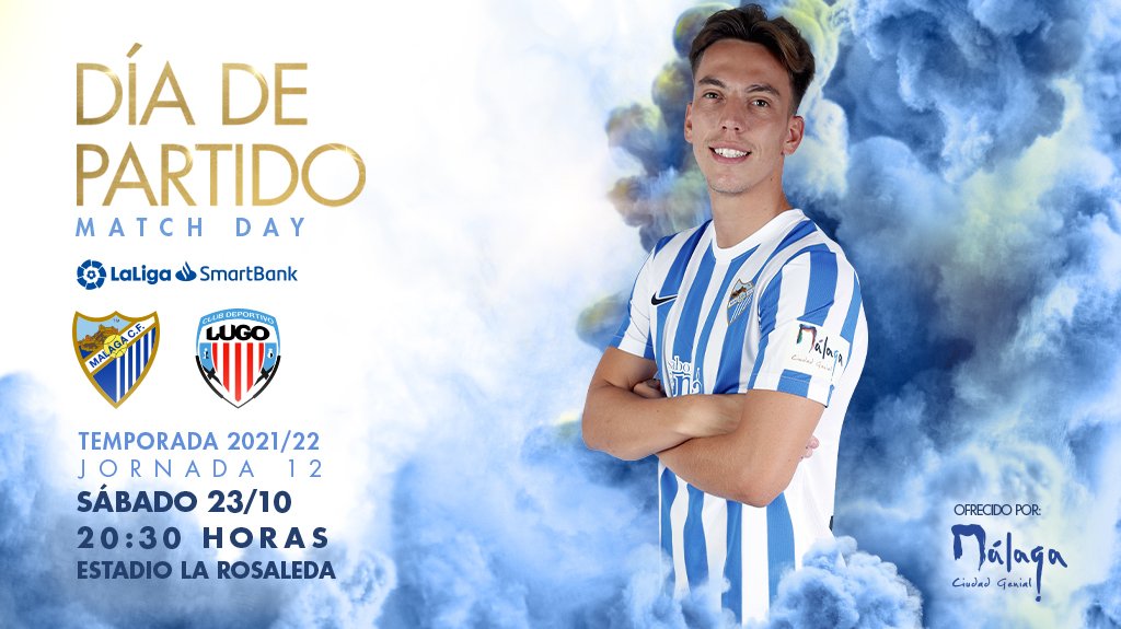 MalagaCF's tweet photo. 🔵 ¡DÍA DE PARTIDO! ⚪ 

¡A seguir con la buena dinámica en casa! 

🆚 @CDeportivoLugo
⌚️ 20:30 horas
🏟 #LaRosaleda
📱 #MálagaLugo
📺 @Gol y @MovistarFutbol LaLiga
📰 https://t.co/imIul4Xg9J

👉 Ofrecido por @turismodemalaga 

#VamosMálaga #LaLigaSmartBank https://t.co/JOfgWtsbmS