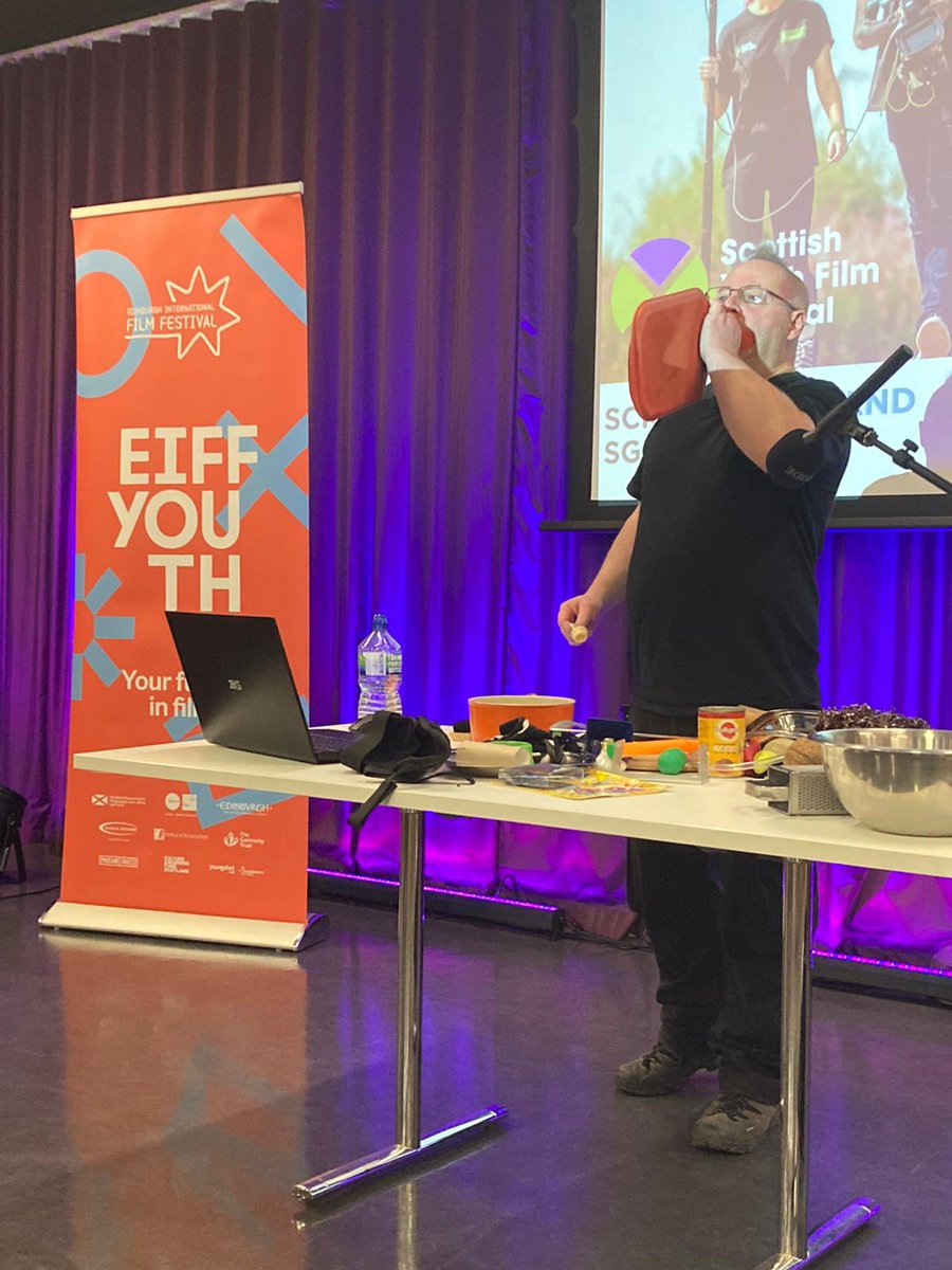 EIFFYouth's tweet image. Today we’re at Scottish Youth Film Festival @thisissyff 🙌🏻

We have sponsored this fantastic workshop with @alimurraysound who is using household objects to bring film to life!