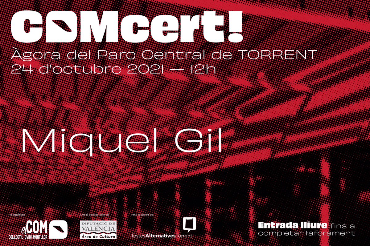 PremisOvidi's tweet photo. Però els #COMcerts no acaben: aquesta vesprada [20h] tindreu a Rafa Xambó a l'Ateneu Bétera i demà [12h] Miquel Gil a les Festes Alternatives de Torrent!

@Culturadival 
@ateneubetera @PremisOvidi @miquelgil_ofic @RafaXambo https://t.co/sWqC9vlUH0