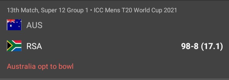 imABAnand's tweet photo. #T20WorldCup begins
Aus being Aus
SA being SA https://t.co/1H2tid6L7G