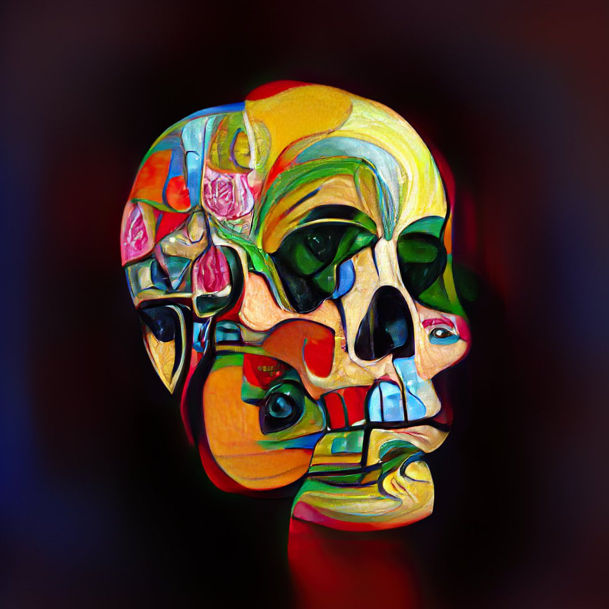 ArtareLabs's tweet photo. It reminds me of a painting by Picasso :)

#ART #NFT #NFTCommunity #NFTcollection #skulls #Halloween https://t.co/rzkdZDKfvM