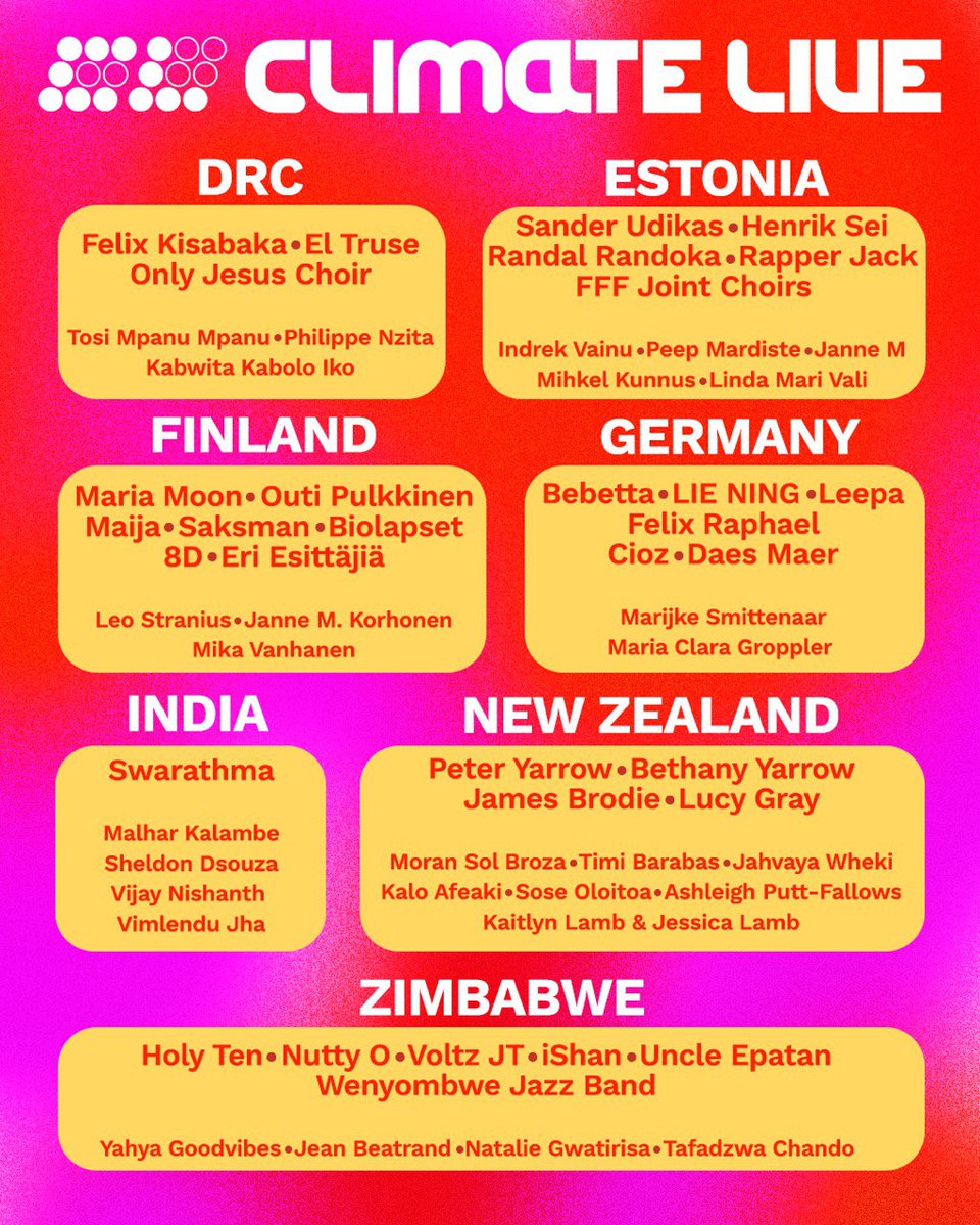 Climate Live (@climatelive) on Twitter photo YOOOOOO we're live now at clmt.lv/live with artists from ALL AROUND THE WORLD!!! and not just for a few hours, for 40 HOURS! tune in now to see a rerun of the amazing <a href="/climateliveswe/">Climate Live Sweden</a> event with <a href="/FirstAidKitBand/">First Aid Kit</a> <a href="/OmarRudberg/">O M A R</a> and MORE! YOOOOOO we're live now at clmt.lv/live with artists from ALL AROUND THE WORLD!!! and not just for a few hours, for 40 HOURS! tune in now to see a rerun of the amazing <a href="/climateliveswe/">Climate Live Sweden</a> event with <a href="/FirstAidKitBand/">First Aid Kit</a> <a href="/OmarRudberg/">O M A R</a> and MORE!
