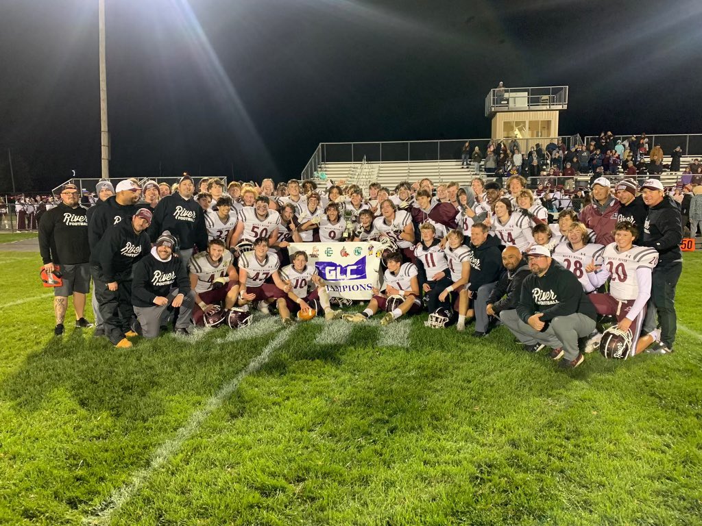CoachWells1's tweet photo. So proud of this group of players and coaches.  Thank you to everyone who traveled to Buckeye last night to watch the Pirates win The 2021 Great Lakes Conference Championship!!! https://t.co/4qzfyVWBGe