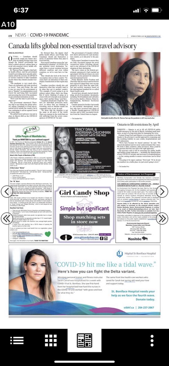 LittlePeopleMB's tweet photo. Manitoba! Dwarfism Awareness Day is on Monday.  Wear Green and tell all your friends.  Check out your Winnipeg Free Press today! 

Here’s a preview….

Thank you Manitoba for your continued support…We couldn’t do it without you! 💚
#dwarfismawareness #October25 #Manitoba https://t.co/sciSdhSf29