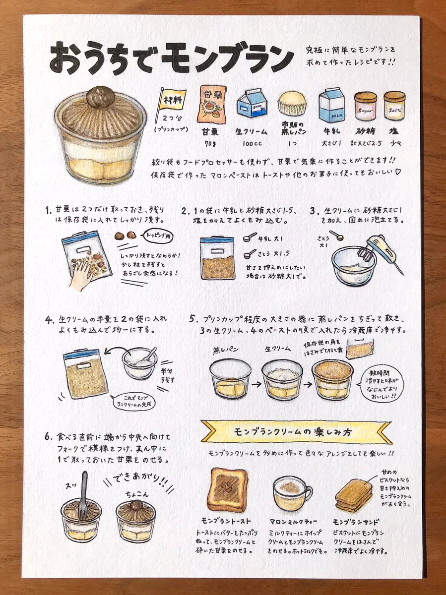 究極に簡単なモンブランを求めて作った、甘栗で気軽にできるモンブランレシピ！