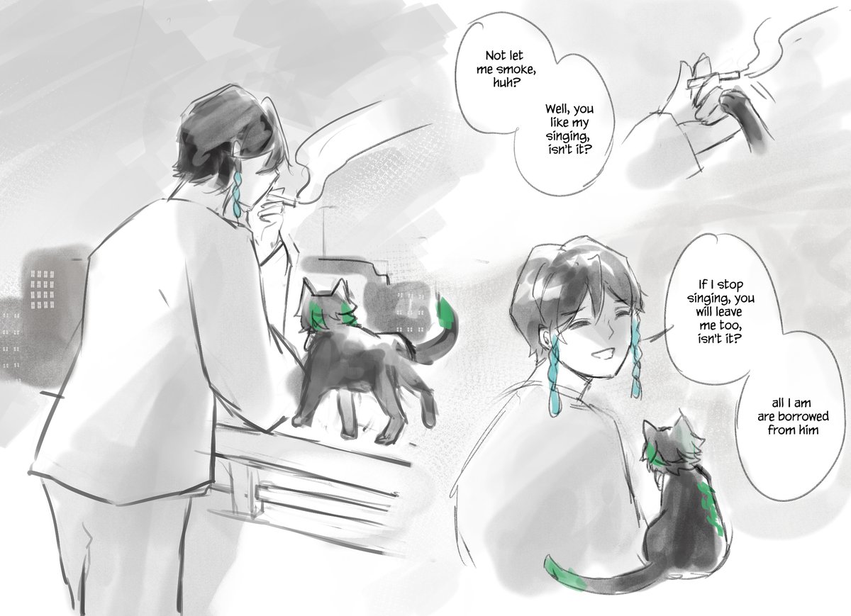 [#xiaoven cat!Xiao]

(part 2/6 of a series of comics I scheduled to auto-tweet everyday till Halloween) 