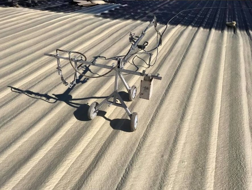 NCFI's tweet photo. Contractor cleaned and primed the metal. Installed new metal over the skylights. Sprayed 1.5โ-2โ of NCFI foam and 2 coats of NCFI acrylic coating. #NCFI #EnduraTech #sprayfoamroof #roofing #metalroof #durable #performance #value #SPF #advancedroofing #seamless #madeinamerica https://t.co/md6bcE9zSg
