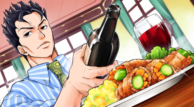 ジョジョ飯 お気に入りの四枚です 
#ジョジョの奇妙な冒険 
#ジョジョ好きさんと繋がりたい #イラスト #illustration 