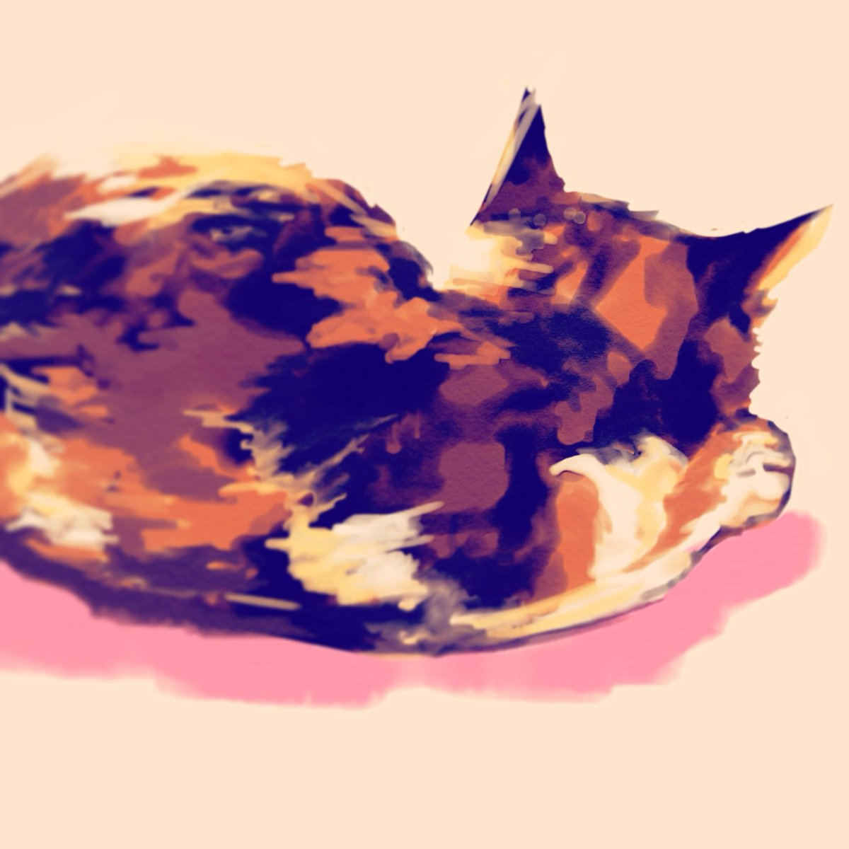 「猫の背中シリーズ②(寒くなってきて猫が恋しいですね。)#絵描きさんと繋がりたい 」|さとうはるみのイラスト