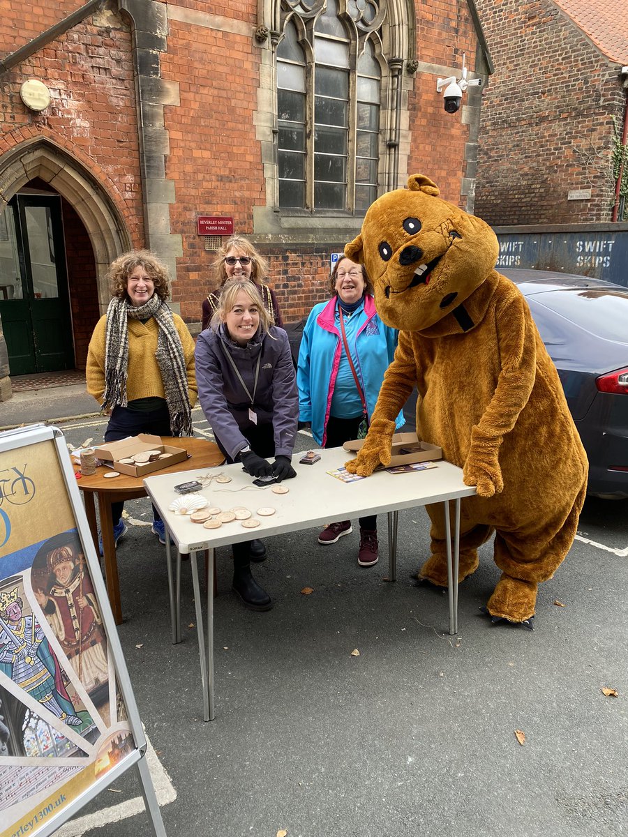 1300Beverley's tweet photo. Medallion making at @Bev_Minster. A lovely activity on the pilgrimage trail. Here’s Bertie getting the latest stamp in his passport https://t.co/WczuDtiaH9