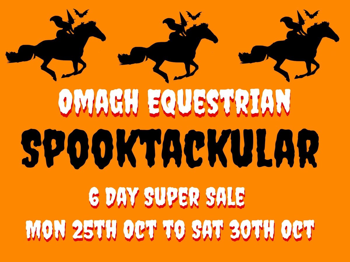 Ann_OmaghOnline's tweet photo. Just under 48 Hours to our Super Sale! Our Spring/Summer Stock Clearance Deals, 10% Discounts and our hugely popular Sale Rail Offers are not to be missed - Everything must go go go 🐎🐎🐎🐎 See you Monday 🤩🎃#belfasthour #ponyhour #horses https://t.co/uRjjcvy1Wi