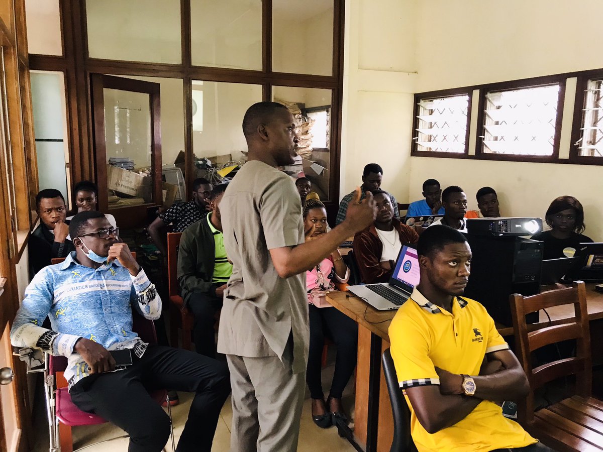 COTCiscoUB's tweet photo. We are happy for a wonderful and successful ORIENTATION SESSION as we welcomed new batch and students of the  University of Buea Cisco Networking Academy, headed by the Coordinator Mr. Anumoh Michael. #UBuea #Cisco #Cybersecurity #NetAcad https://t.co/gNNTYlMoyk